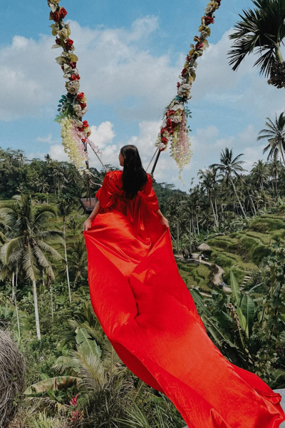 Bali floating swing dress photography