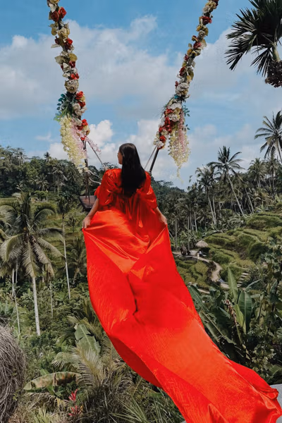 Bali floating swing dress photography
