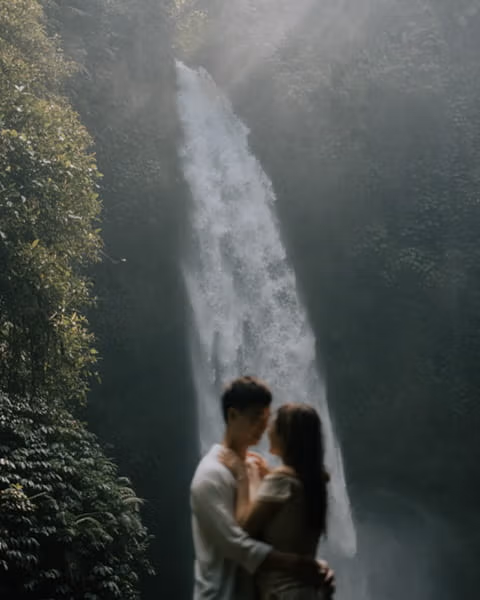Bali waterfall couple photoshoot